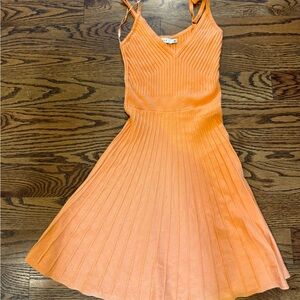 Lush Vibrant Orange sweater Dress